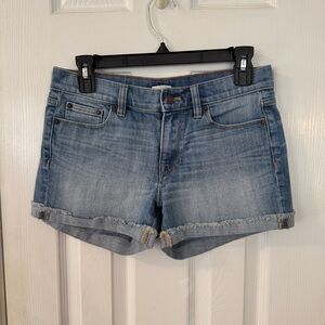 J.Crew Stretch Denim Shorts S 25 Light Wash Frayed Hem Jean Shorts Summer